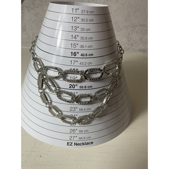 Silver-Tone Adjustable Three-Layered Chain Necklace For Women - Picture 2 of 5